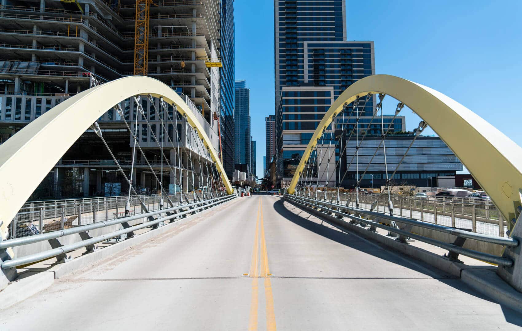 Bridge in Austin, Texas looking downtown.